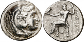 Imperio Seléucida. Seleuco I, Nicator (312-280 a.C.). Tetradracma. (S. 6829 var). Aparentemente sin símbolos o monogramas visibles. 14,74 g. MBC.