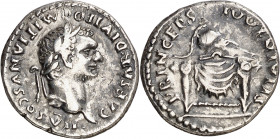 (80-81 d.C.). Domiciano. Denario. (Spink 2677) (S. 399a) (RIC. 271, de Tito). 3,08 g. MBC+.