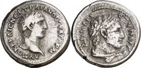 (100 d.C.). Trajano. Siria. Antioquía ad Orontem. Didracma. (S.GIC. falta) (RPC. III, 3567). Limpiada. 8,38 g. (MBC).