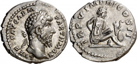 (165 d.C.). Lucio Vero. Denario. (Spink 5358) (S. 273) (RIC. 540). 3,52 g. EBC-.