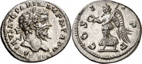 (201 d.C.). Septimio Severo. Denario. (Spink falta) (S. 99) (RIC. 523). Bella. 2,89 g. EBC.