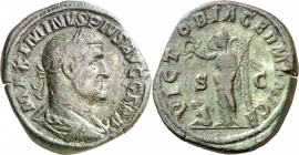(236-238 d.C.). Maximino I. Sestercio. (Spink 8341) (Co. 109) (RIC. 90). 24,42 g. MBC.