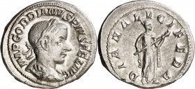 (241-242 d.C.). Gordiano III. Denario. (Spink 8673) (S. 69) (RIC. 127). 3,55 g. MBC+.