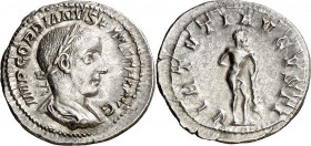 (241 d.C.). Gordiano III. Denario. (Spink 8684) (S. 403) (RIC. 116). 3,05 g. EBC-/MBC+.