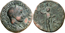 (241-243 d.C.). Gordiano III. Sestercio. (Spink 8702) (Co. 43) (RIC. 297a). 17,10 g. MBC.