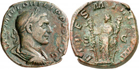 (244-245 d.C.). Filipo I. Sestercio. (Spink 8994) (Co. 59) (RIC. 172a). 18,90 g. MBC.