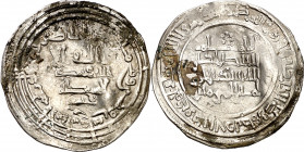 Califato. AH 331. Abderrahman III. Al Andalus. Dirhem. (V. 397) (Fro. 8). Manchitas. 3,20 g. MBC.
