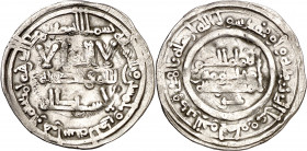 Califato. AH 351. Al Hakem II. Medina Azzahra. Dirhem. (V. 448) (Fro. 5). Esta variante con Yahya es muy rara. 2,09 g. MBC.