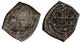 Taifa de Toledo y Valencia. Yahya II al-Kadir. Monedita de cobre, sin orlas. (David Francés 206 ss) (Medina & Frochoso, Numisma 242, III-2-1). 1,46 g....