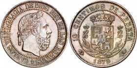 1875. Carlos VII, Pretendiente. Oñate. 10 céntimos. (AC. 5). Leves marquitas. 10,24 g. EBC-.