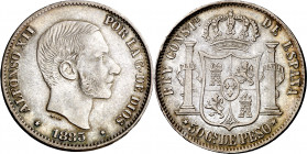 1885. Alfonso XII. Manila. 50 centavos. (AC. 124). Bonita pátina. 12,92 g. EBC.