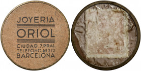 Barcelona. Joyería Oriol. 10 céntimos. (AL. falta). Ex Áureo & Calicó 15/12/2010, nº 811. 1,80 g. MBC.