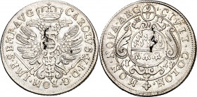 Alemania. Colonia. 1717. Carlos VI. IIH. 1/6 taler. (Kr. 411). Grieta. Escasa. AG. 4 g. (MBC+).