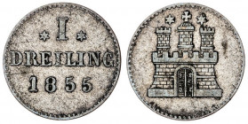 Alemania. Hamburgo. 1855. 1 dreiling (3 pfennig). (Kr. 582). AG. 0,48 g. MBC.