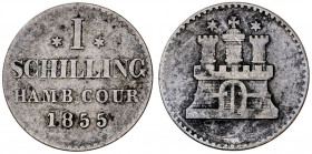 Alemania. Hamburgo. 1855. 1 schilling. (Kr. 586). AG. 0,96 g. MBC-.