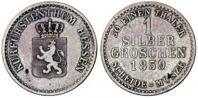 Alemania. Hessen Cassel. 1859. 1 silber groschen. (Kr. 615). Hojita. AG. 2,11 g. MBC-.