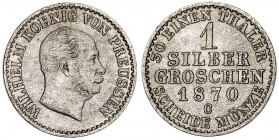 Alemania. Prusia. 1870. Federico Guillermo IV. C (Cleve). 1 groschen. (Kr. 485). AG. 2,08 g. MBC.