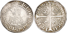 Austria. (c. 1482). Segismundo. Hall. 6 kreuzer. (M. & T. 50). Escasa. Vellón. 3,07 g. MBC-.