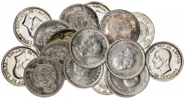 1926. Alfonso XIII. PCS. 50 céntimos. (AC. 50). Lote de 17 monedas. MBC+/EBC+.
