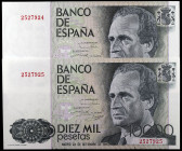 1985. 10000 pesetas. (Ed. E7) (Ed. 481). 24 de septiembre, Juan Carlos I / Felipe. Pareja correlativa, sin serie. S/C.