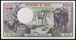 Chad. 1980. Banco de los Estados del África Central. 1000 francos. (Pick 7). 1 de junio. S/C.