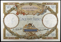Francia. 1929. Banco de Francia. 50 francos. (Pick 77a). 16 de noviembre. Escaso. MBC+.