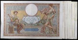 Francia. 1933 a 1937. Banco de Francia. 100 francos. (Pick 78c). 7 billetes, fechas distintas. Firmas: J. Boyer y P. Strohl. MBC-/MBC+.