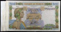 Francia. 1942. Banco de Francia. 500 francos. (Pick. 95b). 6 billetes, algunas fechas distintas. Firmas: J. Belin, P. Rousseau y R. Favre-Gilly. MBC-/...