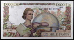 Francia. 1954. Banco de Francia. 10000 francos. (Pick. 132d). 7 de enero. Firmas: J. Belin, G. Gouin d'Ambrieres y P. Gargam. MBC+.