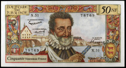 Francia. 1960. Banco de Francia. 50 nuevos francos. (Pick. 143a). 7 de abril, Enrique IV. Escaso. MBC.