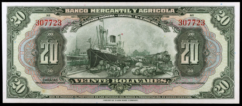 Venezuela. Banco Mercantil y Agrícola. 20 bolívares. (Pick. 5232r2). Sin fecha n...