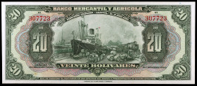Venezuela. Banco Mercantil y Agrícola. 20 bolívares. (Pick. 5232r2). Sin fecha ni firmas. Raro. S/C-.