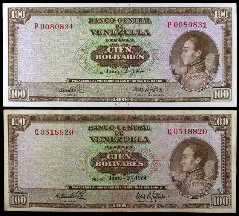 Venezuela. 1964. Banco Central. 100 bolívares. (Pick 48b). 2 de junio, Simón Bol...