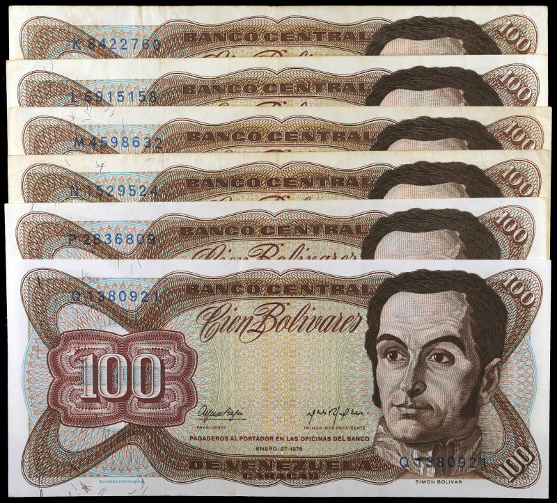 Venezuela. 1976. Banco Central. 100 bolívares. (Pick 55c). 27 de enero, Simón Bo...