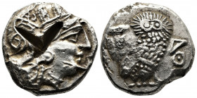 (Silver. 17.04 g. 25 mm) Attica, Athens AR Tetradrachm. Eastern imitation. Circa 350-294 BC. 
Helmeted head of Athena right.
Rev: Owl standing right...
