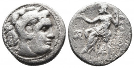 (Silver. 3.95 g. 18 mm) ) Kings of Macedon. Alexander III 'the Great' (336-323 BC). AR Drachm. 
Head of Herakles right, wearing lion's skin.
Rev. Ze...