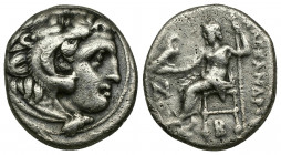 ( Silver. 4.22 g. 17 mm) Kings of Macedon. Kolophon. Alexander III "the Great" 336-323 BC. Drachm
Head of Herakles right, wearing lion's skin
Rev: Z...