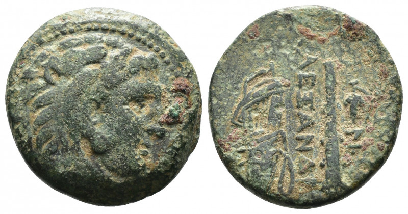 (Bronze. 4.99 g. 19 mm) KINGS OF MACEDON. Alexander III 'the Great' (336-323). A...