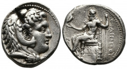 (Silver. 17.10 g. 27 mm) Kingdom of Macedon, Philip III Arrhidaios AR Tetradrachm. In the types of Alexander III. Babylon, circa 323-317 BC.
Head of ...