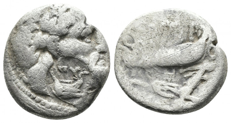 (Silver. 3.69 g. 17 mm) SELEUKID KINGS of SYRIA. Seleukos I Nikator, with Antioc...
