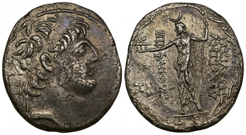 (Silver. 14.89 g. 29 mm) SELEUKID EMPIRE. Antiochos VIII Epiphanes (Grypos). 121...