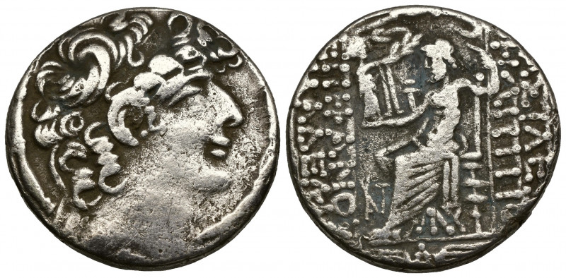 (Silver. 12.56 g. 28 mm) Seleukid Kingdom. Antioch. Philip I Philadelphos 95-75 ...