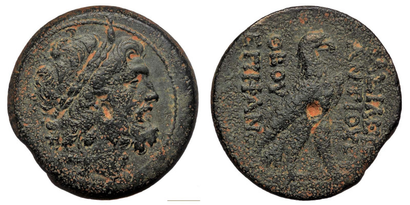 SELEUKID EMPIRE, Antiochos IV Epiphanes Antioch, 169-168 BC. ( Bronze 34.12 g. 3...