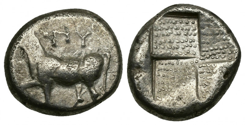 (Silver. 4.08 g. 15 mm) THRACE. Byzantion. Drachm (Circa 387/6-340 BC). AR
Bull...