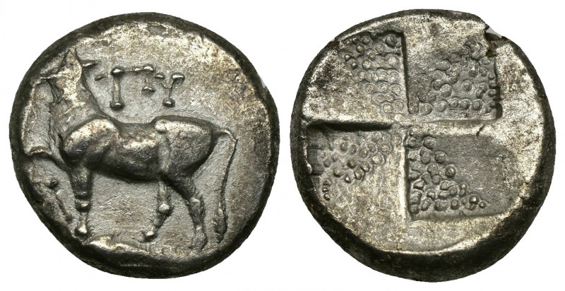 (Silver.3.77 g. 16 mm)THRACE. Byzantion. Drachm (Circa 387/6-340 BC). AR
Bull s...