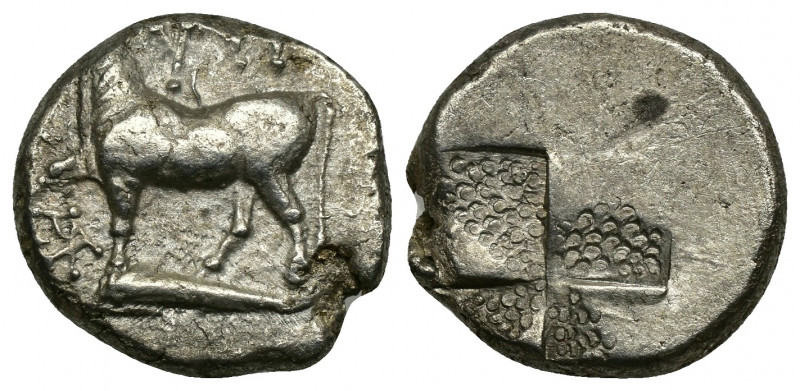 ( Silver. 3.65 g. 16 mm) THRACE. Byzantion. Drachm (Circa 387/6-340 BC). AR
Bul...