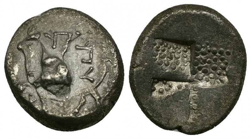 (Silver. 3.61 g. 16 mm) THRACE. Byzantion. Drachm (Circa 387/6-340 BC). AR
Bull...
