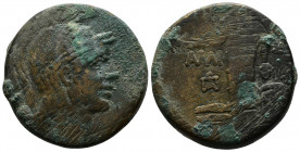 (Bronze. 19.71 g. 30 mm) PONTOS. Amisos. Time of Mithradates VI Eupator 120-63 BC. 
Helmeted head of Athena right
Rev: AMI-[ΣOY], Perseus standing f...