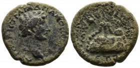 CAPPADOCIA (Bronze, 12.63g, 25mm) Hadrian (117-138) Caesarea Æ Issue: Year 2 (AD 117/18)
Obv: ΑΥΤΟ ΚΑΙϹ ΤΡΑΙ ΑΔΡΙΑΝΟϹ ϹΕΒΑϹΤΟϹ - laureate head of Had...