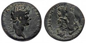 CAPPADOCIA. Tyana. Hadrian (117-138) Diassarion AE (Bronze, 24mm, 10.59g) 
Obv. ΑΥΤΟ ΚΑΙС ΤΡΑΙΑ ΑΔΡΙΑΝΟС СЄΒΑСΤΟС; Laureate head of Hadrian, right. ...